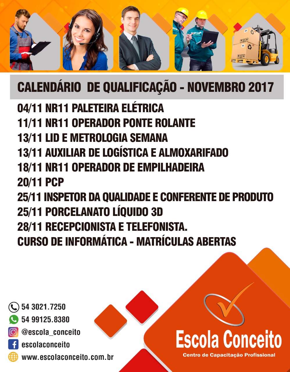 CALENDÁRIO QUALIFICAÇÃO NOVEMBRO